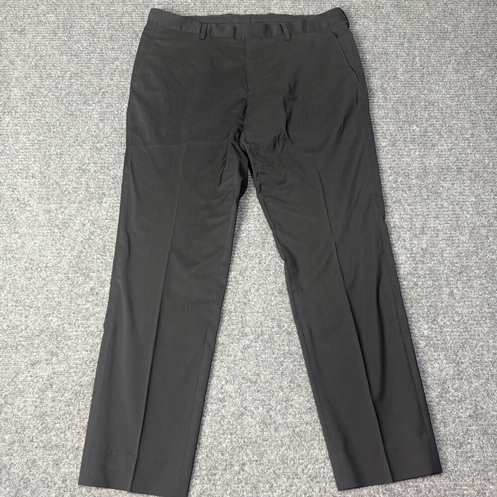 Hugo Boss Dress Pants Mens 36x29 Black Slim Fit Wool Lined Flat Front Genesis4